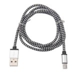 3FT Braided Aluminum USB Android Data Cable Silver